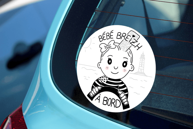 Autocollant "Bébé Breizh à Bord" – Fille