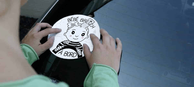 Autocollant "Bébé Breizh à Bord" – Fille