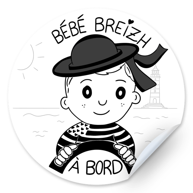 Autocollant "Bébé Breizh à Bord" – Garçon