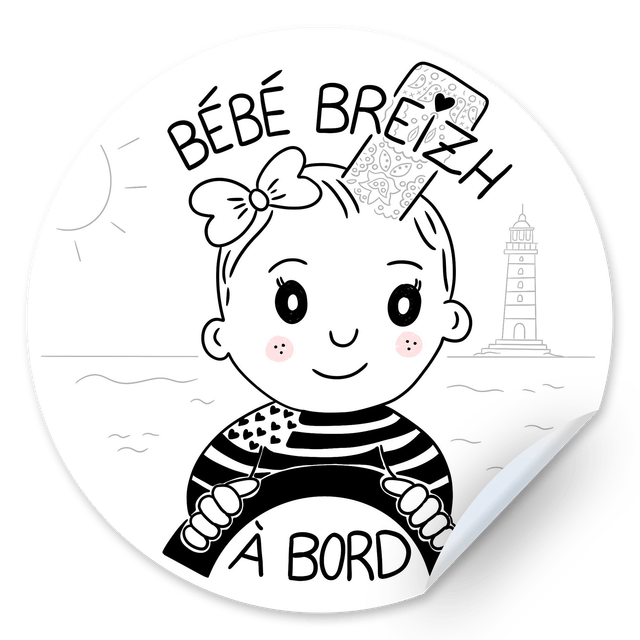 Autocollant "Bébé Breizh à Bord" – Fille