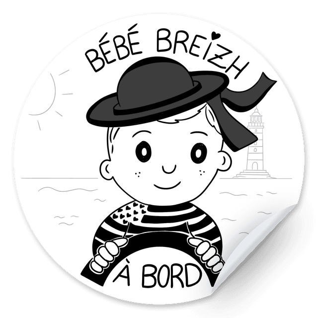 Autocollant &quot;Bébé Breizh à Bord&quot; – Garçon